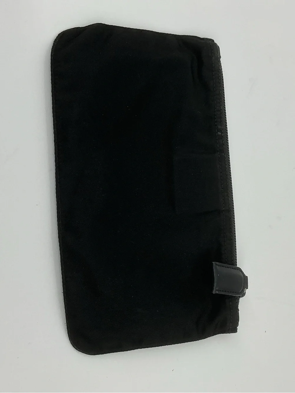 Prada Tessuto Nylon Zip Pouch Cosmetic Case Black Authentic COA